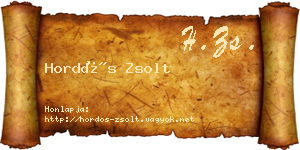 Hordós Zsolt névjegykártya